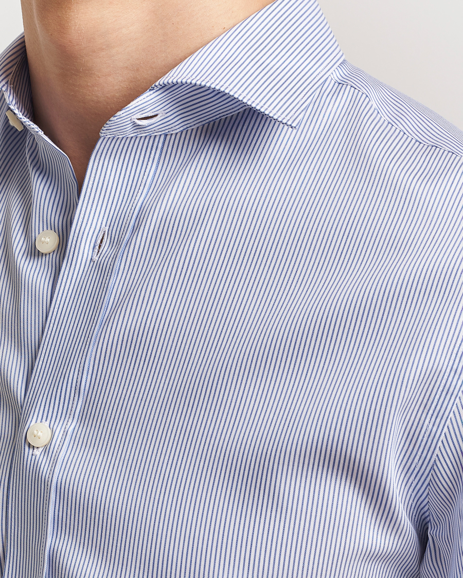 Mies | Kauluspaidat | Tiger of Sweden | Adley Cotton Striped Shirt Blue