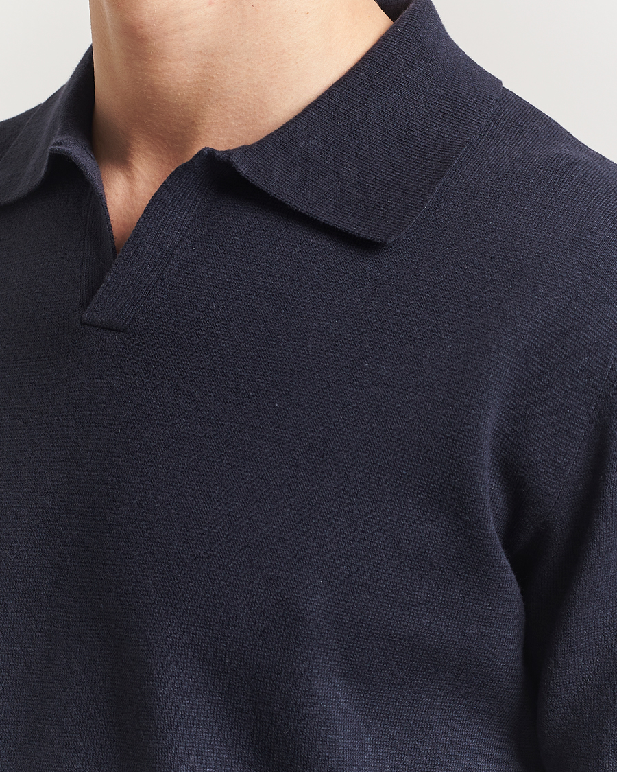 Mies | Pikeet | Tiger of Sweden | Maelon Cotton/Linen Polo Light Ink