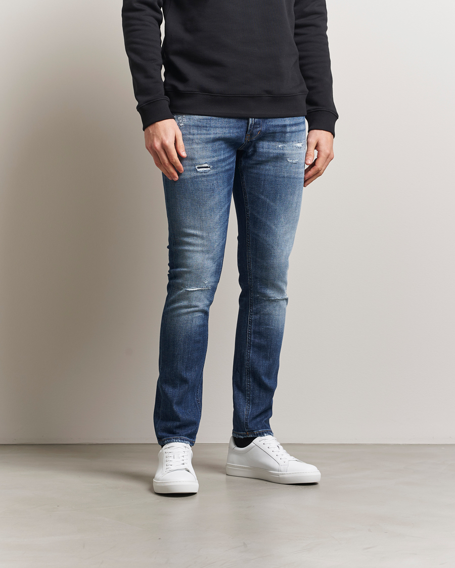 Mies | Farkut | Dondup | George Distressed Jeans Dark Blue