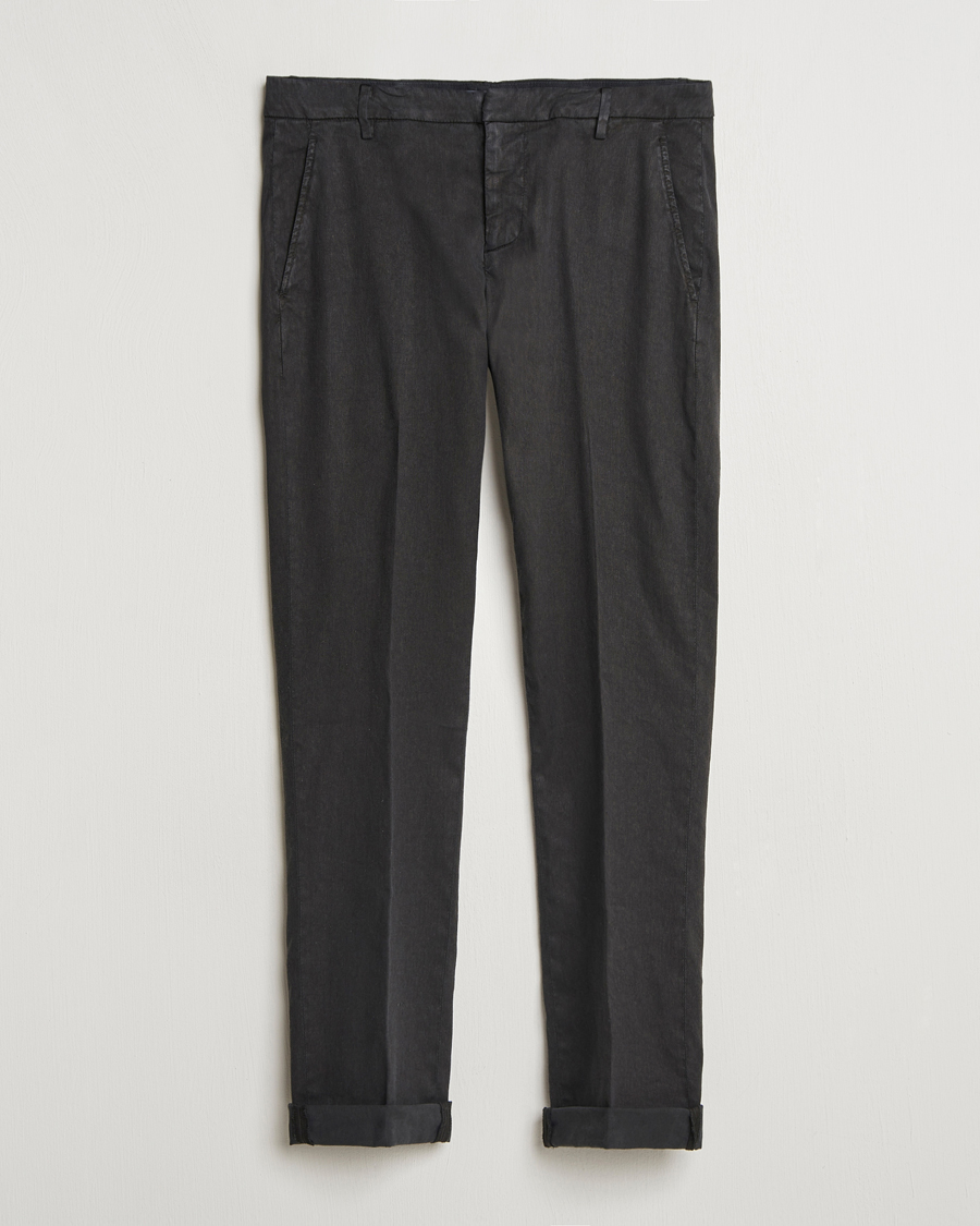 Mies | Housut | Dondup | Gaubert Linen Stretch Chinos Black