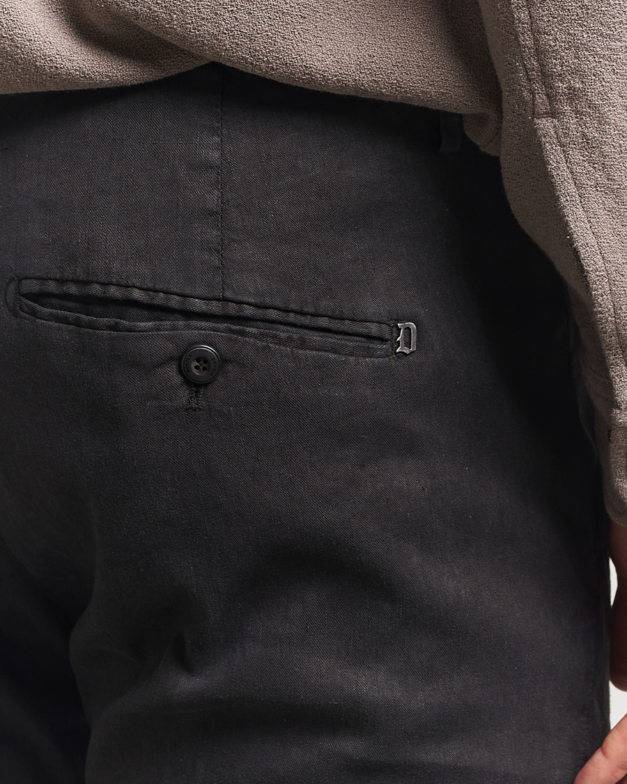 Mies | Housut | Dondup | Gaubert Linen Stretch Chinos Black