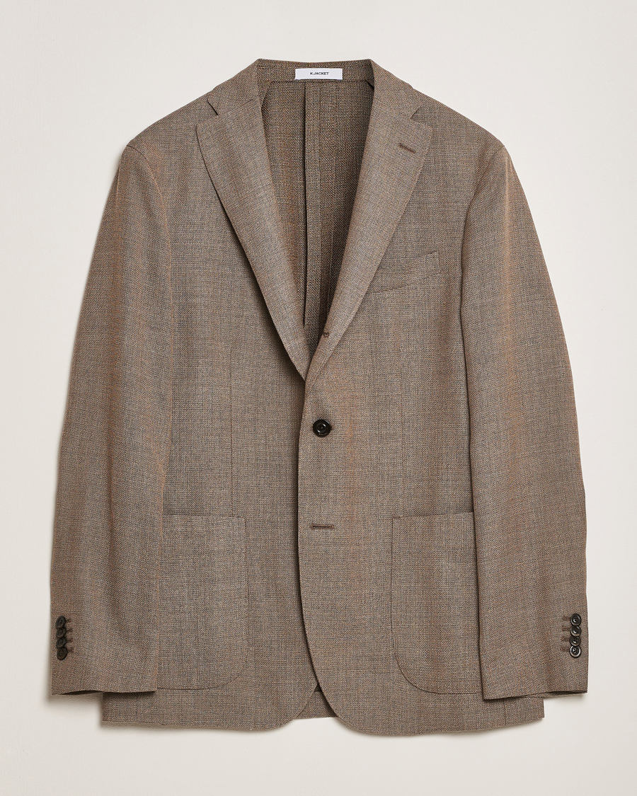 Mies | Pikkutakit | Boglioli | K Jacket Wool Hopsack Blazer Beige