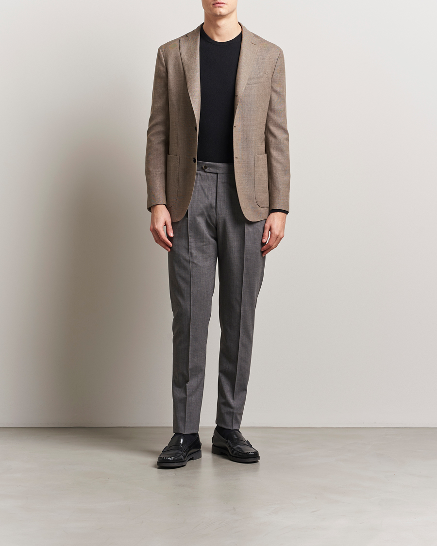 Mies | Pikkutakit | Boglioli | K Jacket Wool Hopsack Blazer Beige