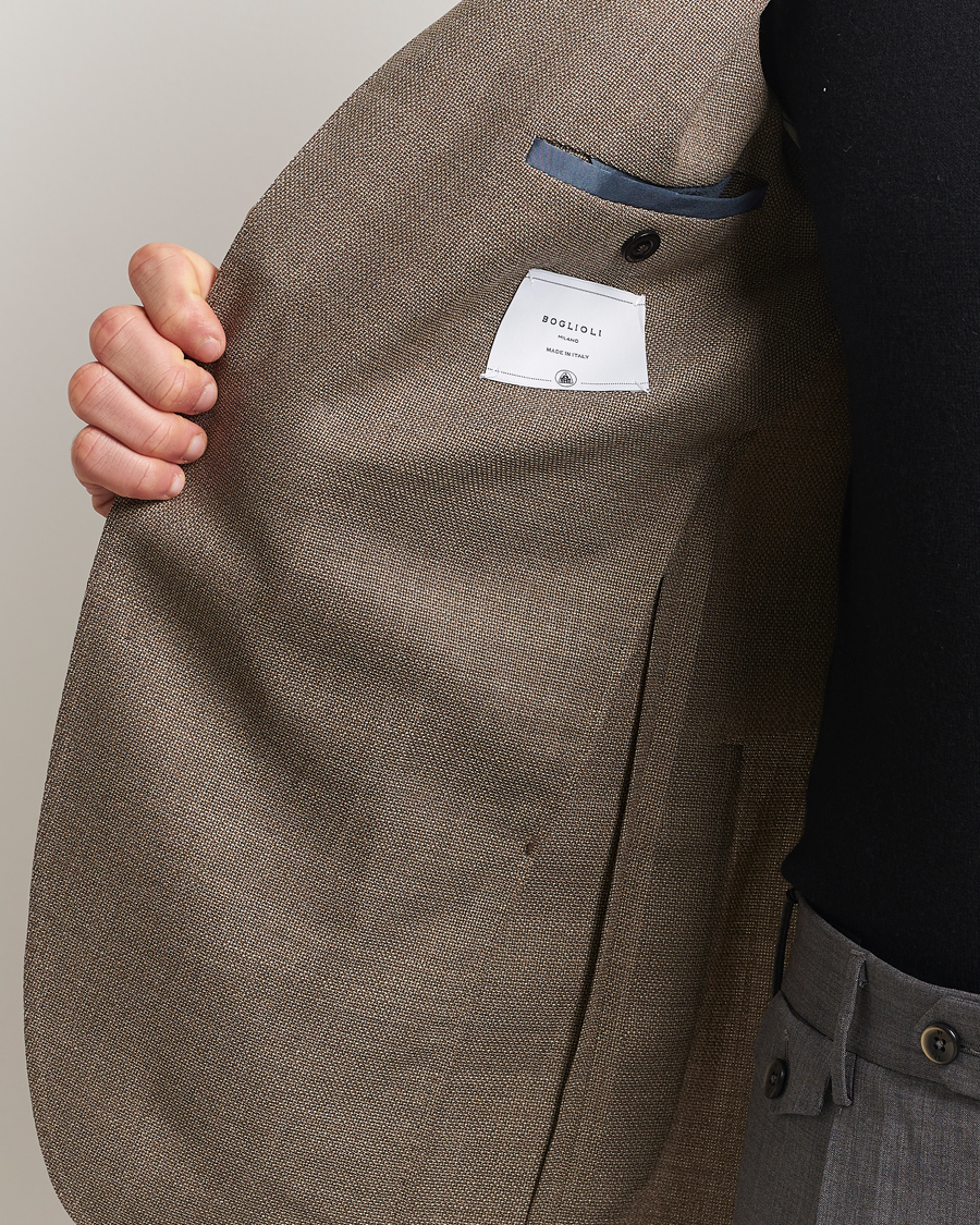 Mies | Pikkutakit | Boglioli | K Jacket Wool Hopsack Blazer Beige