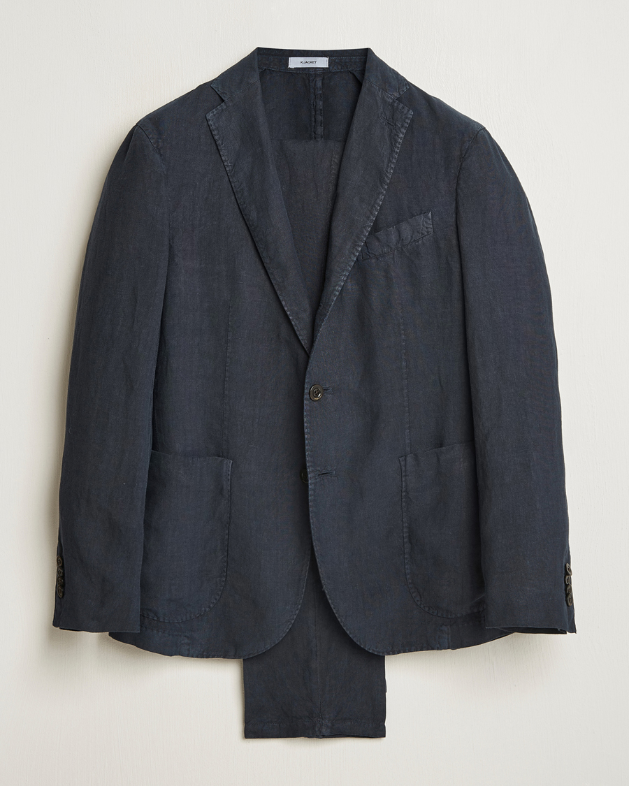 Mies | Puvut | Boglioli | K Jacket Linen Suit Navy