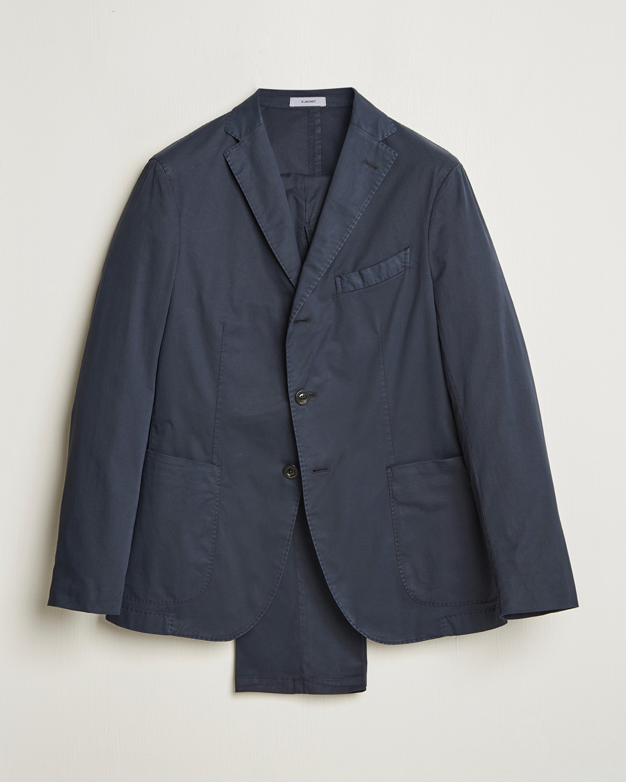 Mies | Puvut | Boglioli | K Jacket Supima Cotton Suit Navy