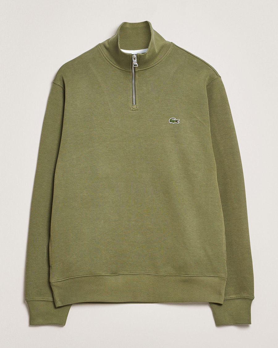 Mies | Puserot | Lacoste | Rib Interlock Half Zip Khaki