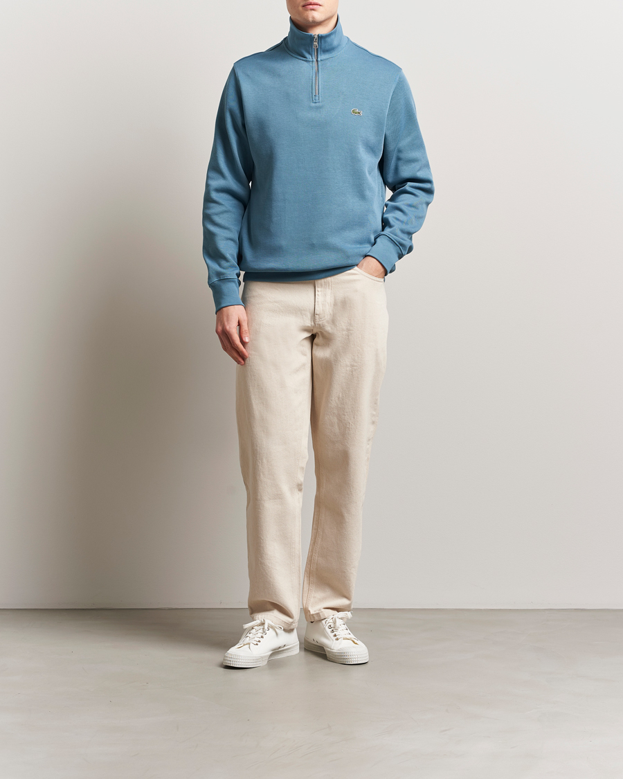 Mies | Puserot | Lacoste | Rib Interlock Half Zip Limestone