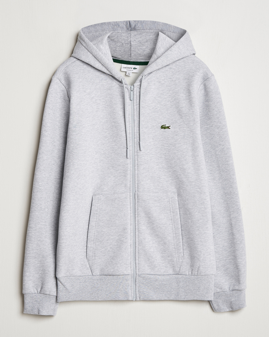 Mies | Puserot | Lacoste | Full Zip Hoodie Silver Chine