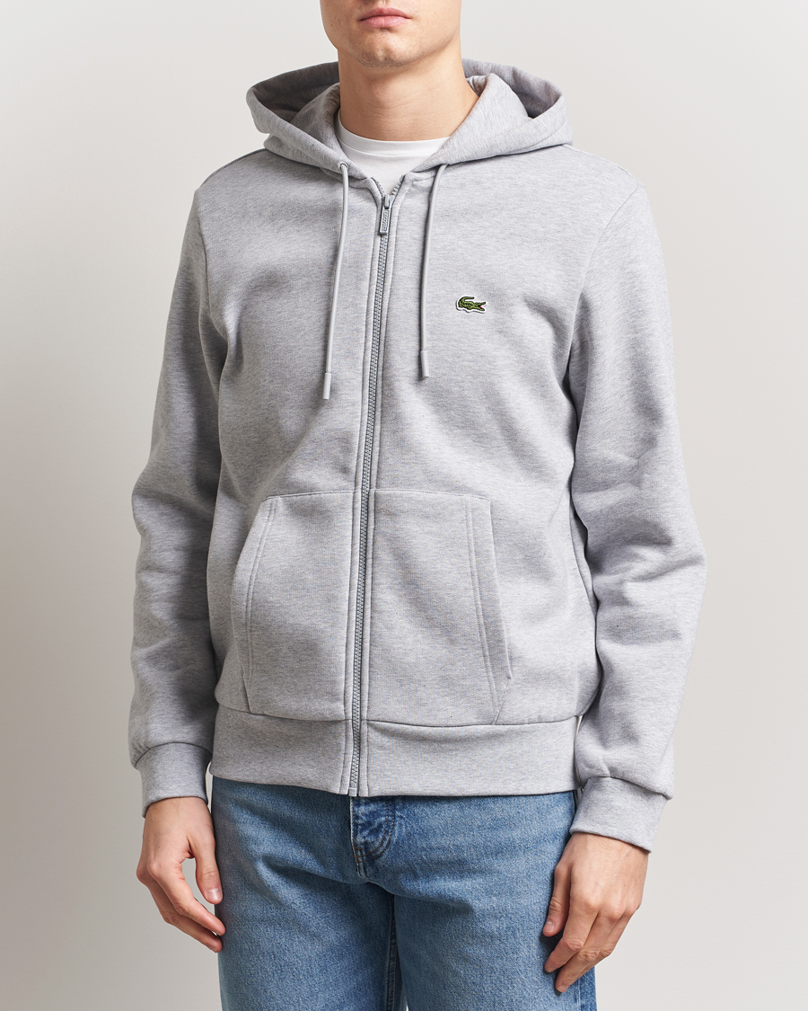 Mies | Puserot | Lacoste | Full Zip Hoodie Silver Chine