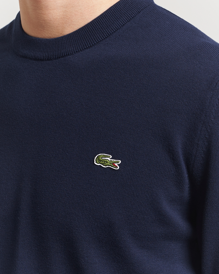 Mies | Puserot | Lacoste | Cotton Knitted Sweater Navy