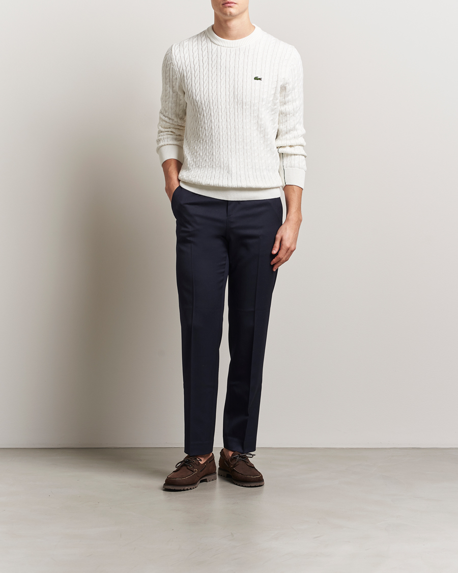 Mies | Puserot | Lacoste | Cotton Cable Sweater Flour