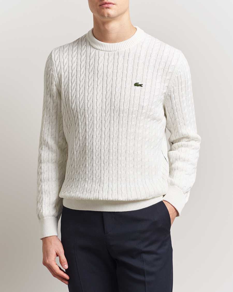 Mies | Puserot | Lacoste | Cotton Cable Sweater Flour