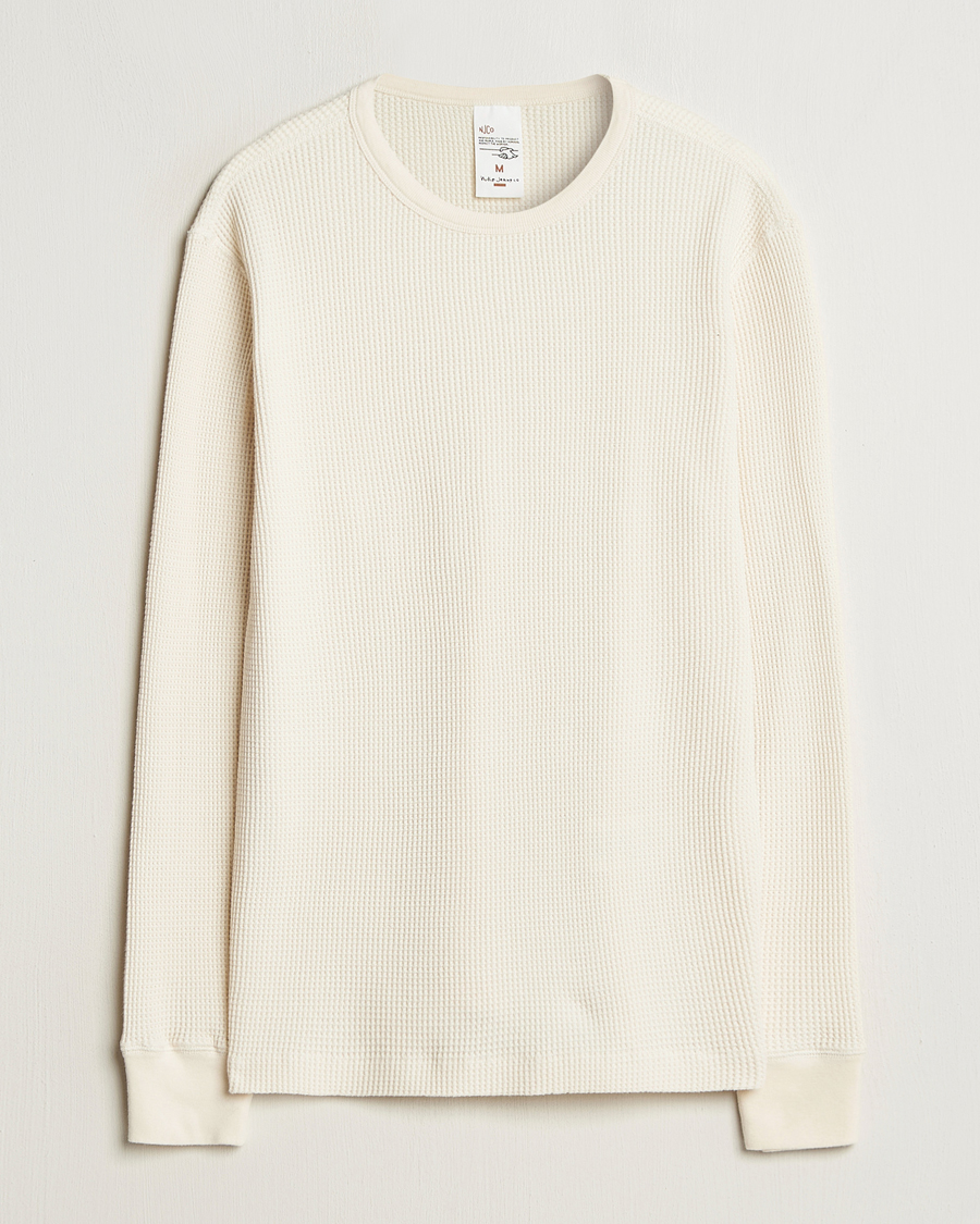 Mies | T-paidat | Nudie Jeans | Waffle Long Sleeve T-Shirt Ecru