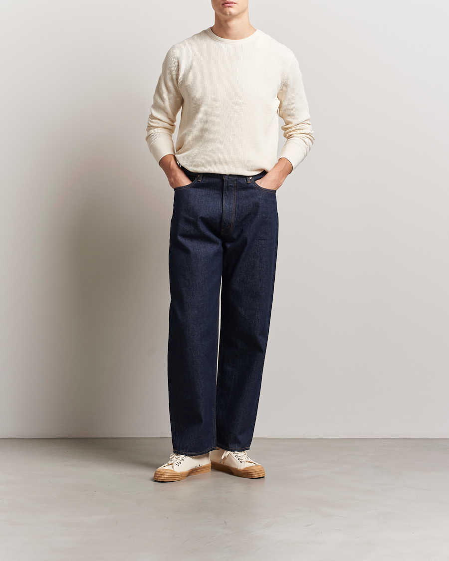 Mies | T-paidat | Nudie Jeans | Waffle Long Sleeve T-Shirt Ecru