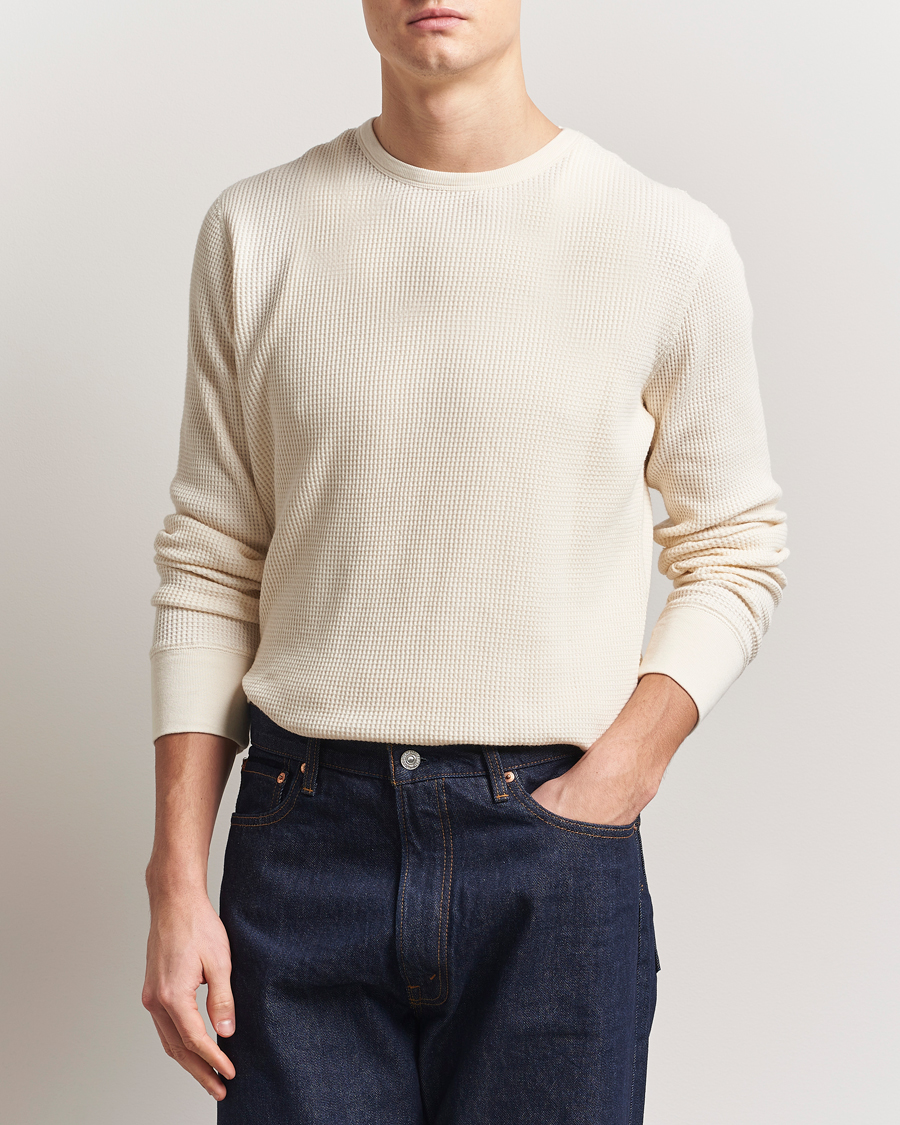 Mies | T-paidat | Nudie Jeans | Waffle Long Sleeve T-Shirt Ecru