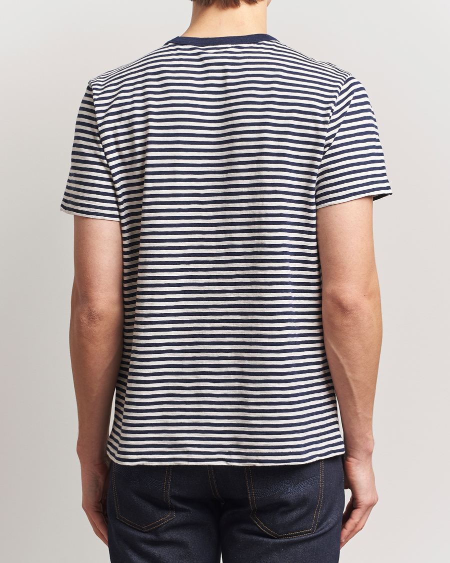 Mies | T-paidat | Nudie Jeans | Roy Striped Slub T-Shirt Blue/Off White