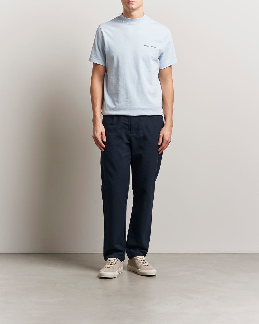 Mies | Housut | Samsøe Samsøe | Bertil Cotton/Linen Drawstring Trousers Salute Navy