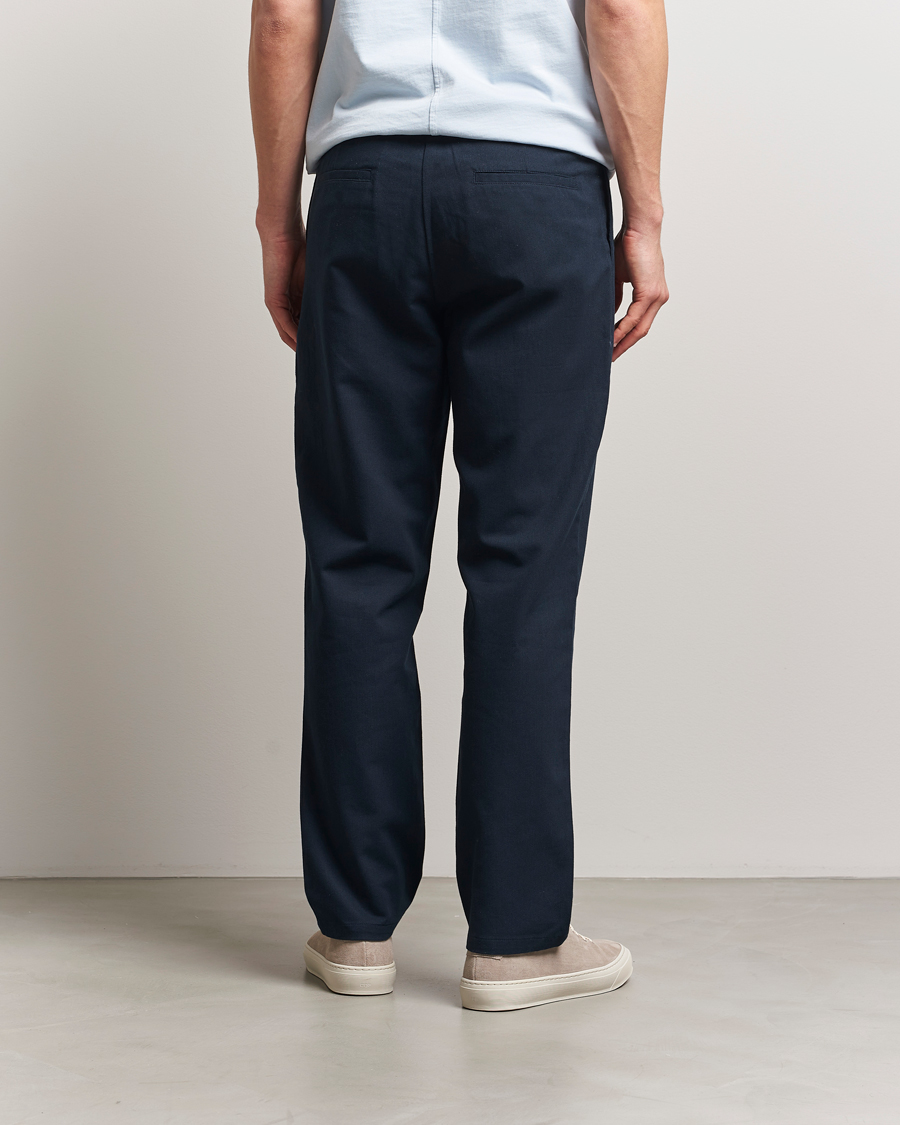 Mies | Housut | Samsøe Samsøe | Bertil Cotton/Linen Drawstring Trousers Salute Navy