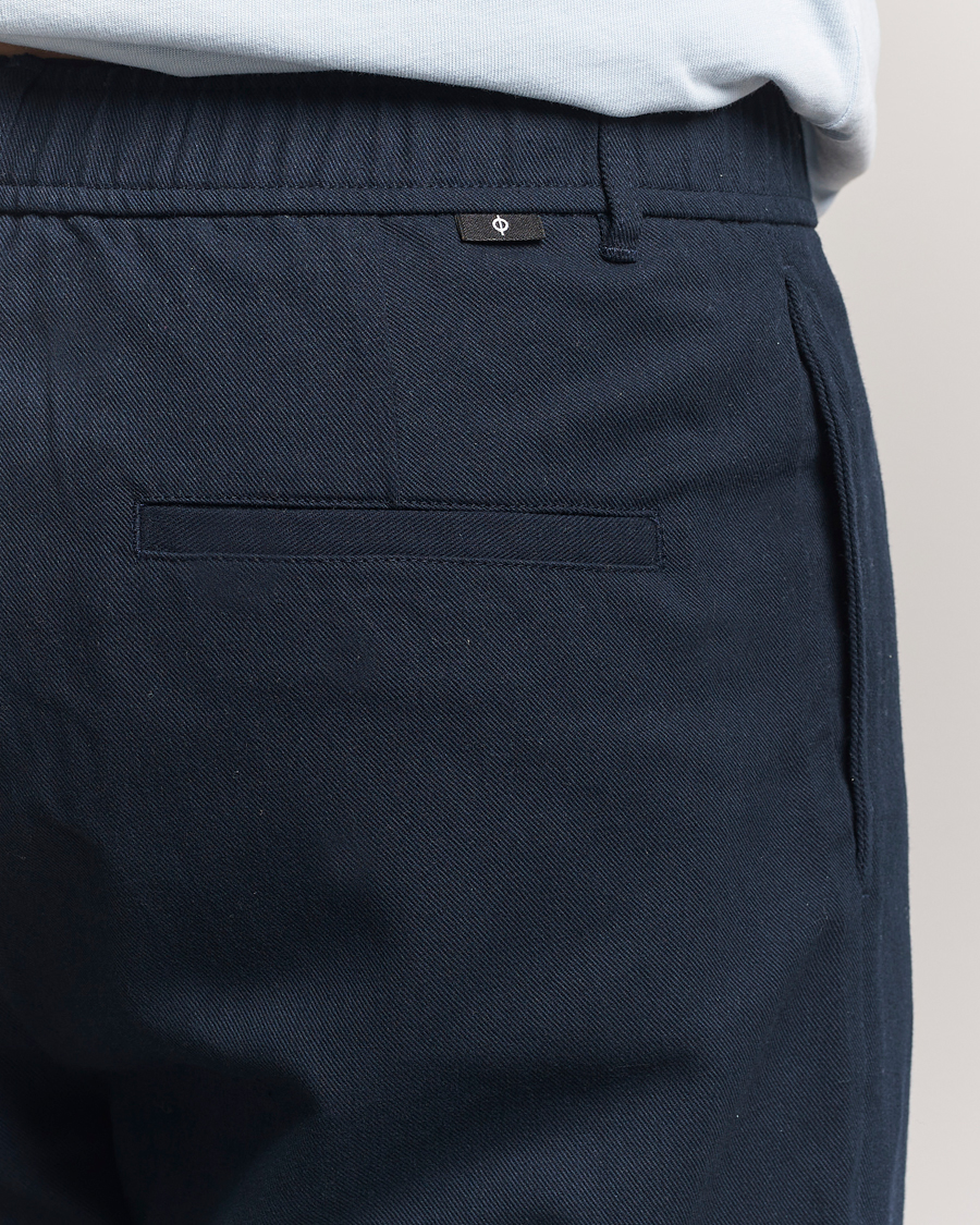 Mies | Housut | Samsøe Samsøe | Bertil Cotton/Linen Drawstring Trousers Salute Navy