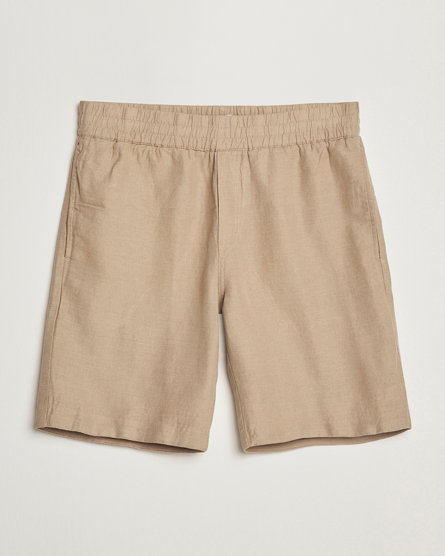 Mies | Shortsit | Samsøe Samsøe | Smith Cotton/Linen Drawstring Shorts Greige