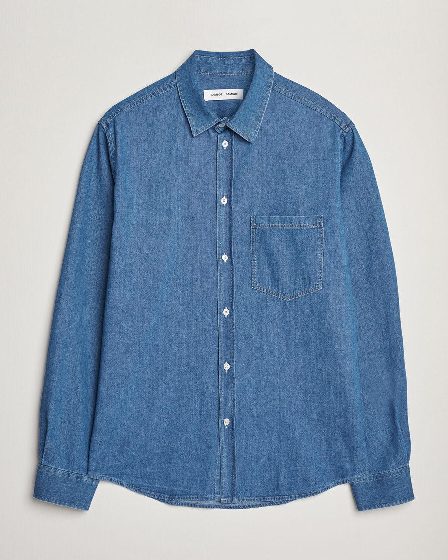 Mies | Kauluspaidat | Samsøe Samsøe | Ryan Chambray Shirt Light Blue