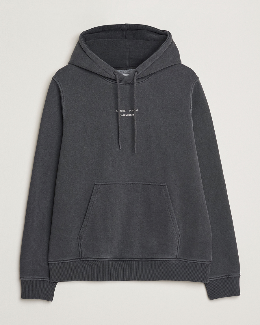 Mies | Puserot | Samsøe Samsøe | Marcus Center Logo Hoodie Washed Black