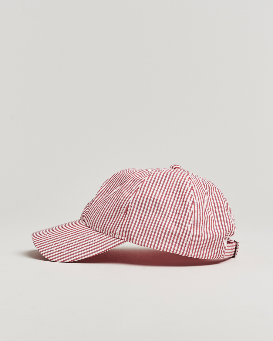Mies | GANT Striped Seersucker Cap Ruby Red | Gant | Striped Seersucker Cap Ruby Red