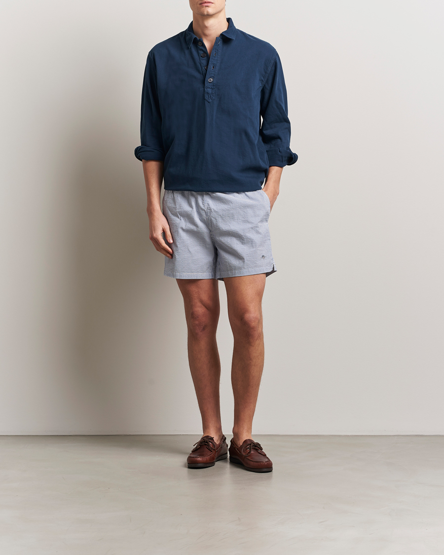 Mies | Uimahousut | GANT | Seersucker Swimshorts Rich Blue