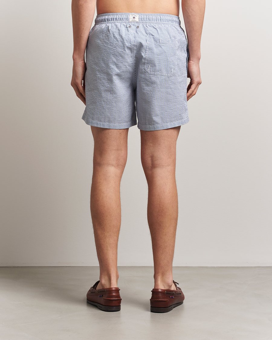 Mies | Uimahousut | GANT | Seersucker Swimshorts Rich Blue