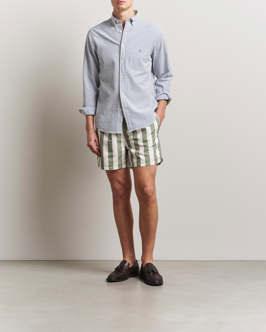 Mies | Uimahousut | GANT | Blockstriped Swimshorts Kalamata Green