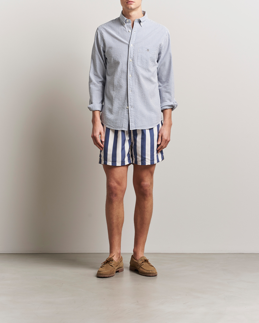 Mies | Uimahousut | GANT | Blockstriped Swimshorts Dusty Navy