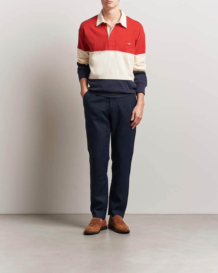 Mies | Housut | GANT | Relaxed Linen Drawstring Pants Evening Blue