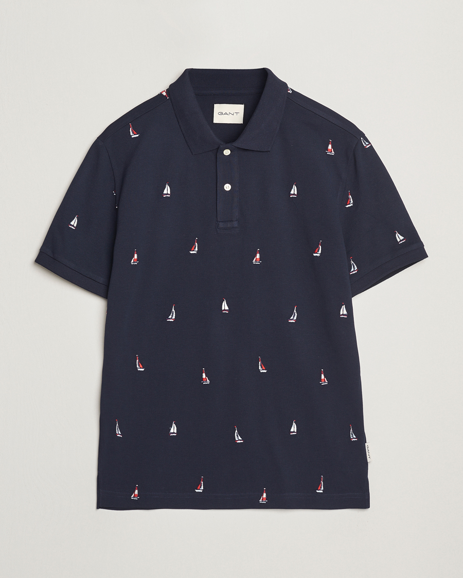 Mies | Pikeet | GANT | Embroidered Sailing Polo Evening Blue