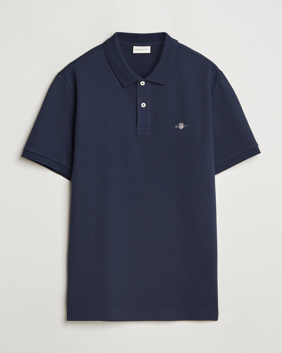 Mies | Pikeet | GANT | Textured Polo Evening Blue