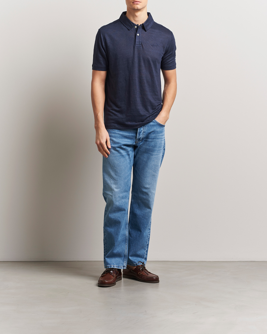 Mies | Pikeet | Gant | Linen Polo Evening Blue