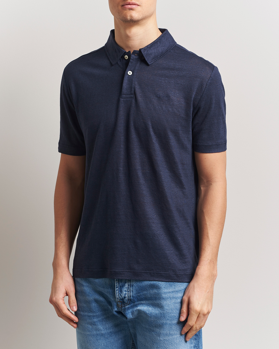 Mies | Pikeet | Gant | Linen Polo Evening Blue