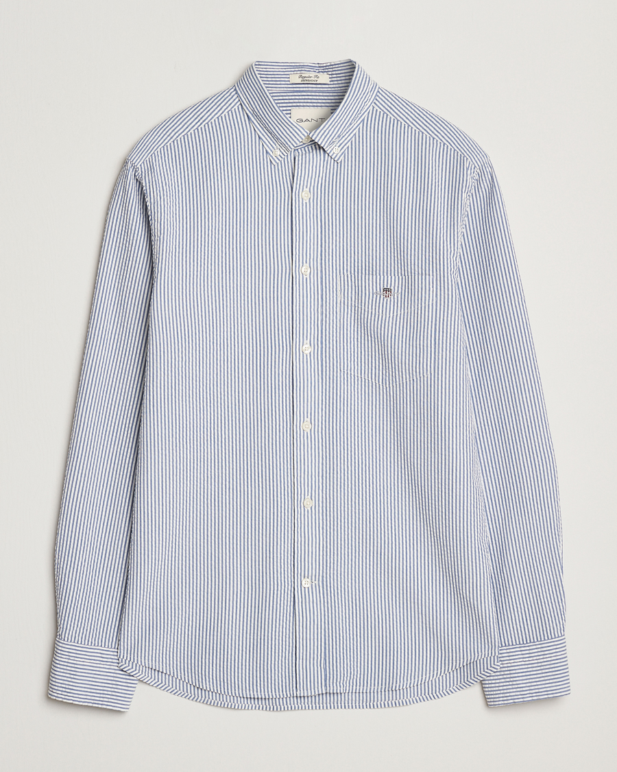 Mies | Kauluspaidat | GANT | Regular Fit Striped Seersucker Shirt Rich Blue