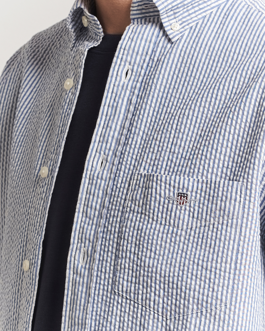 Mies | Kauluspaidat | GANT | Regular Fit Striped Seersucker Shirt Rich Blue