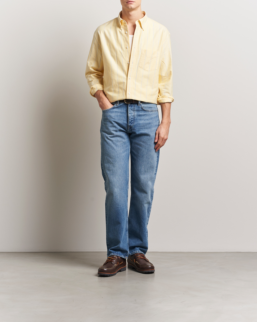 Mies | Kauluspaidat | GANT | Regular Fit Heritage Oxford Striped Shirt Banana Yellow