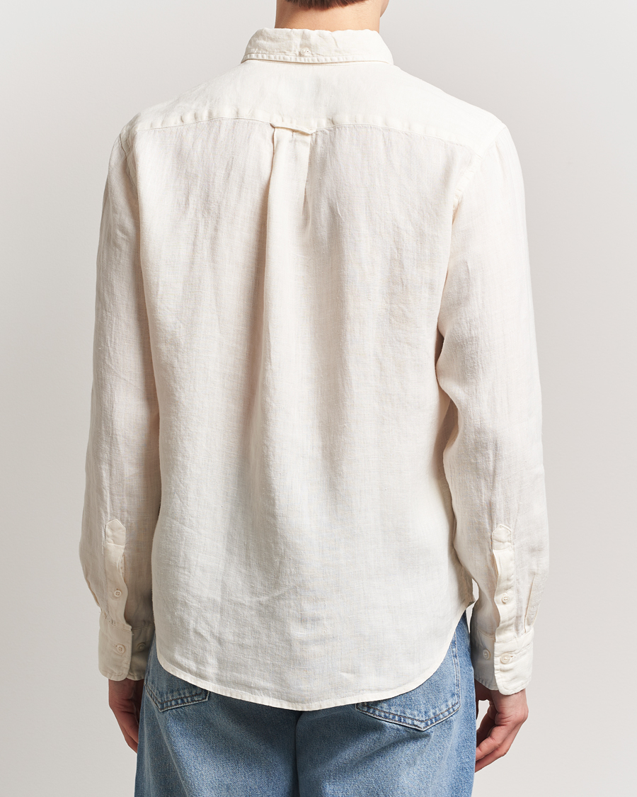 Mies | Kauluspaidat | GANT | Regular Fit Garment Dyed Linen Shirt Cream