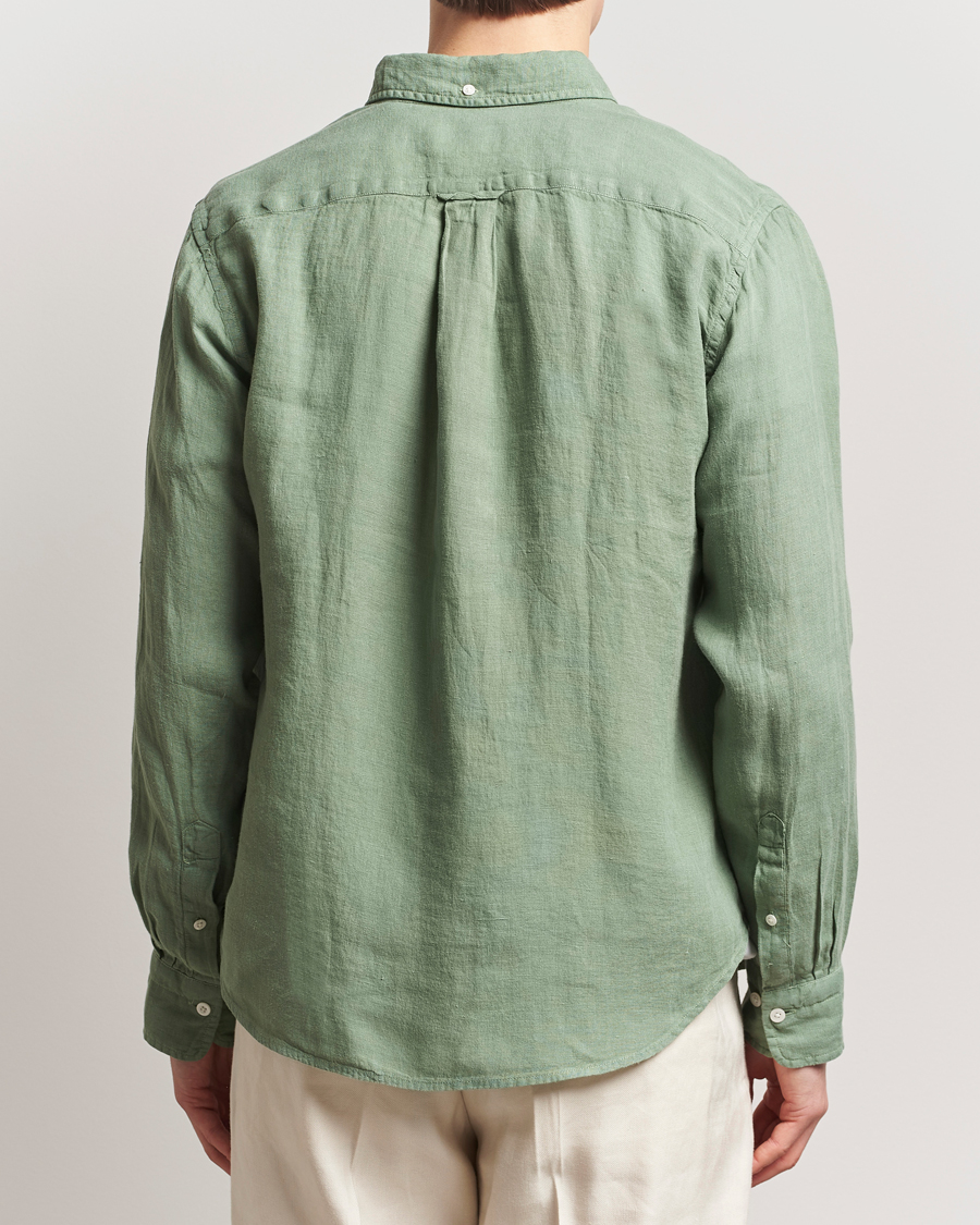 Mies | Kauluspaidat | GANT | Regular Fit Garment Dyed Linen Shirt Kalamata Green