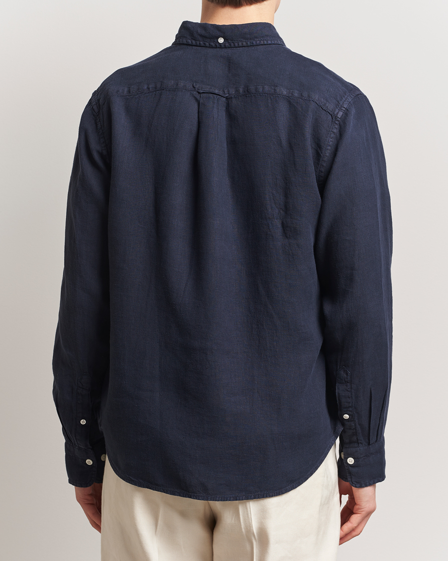 Mies | Kauluspaidat | Gant | Regular Fit Garment Dyed Linen Shirt Evening Blue