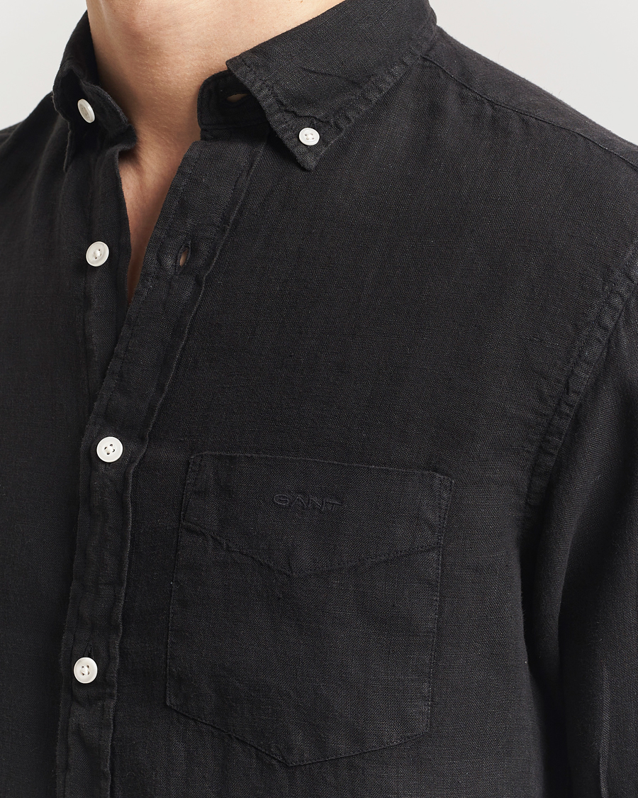 Mies | Kauluspaidat | Gant | Regular Fit Garment Dyed Linen Shirt Black