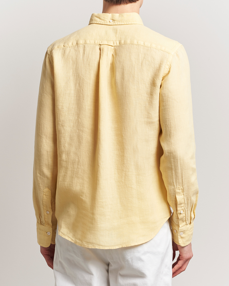 Mies | Kauluspaidat | Gant | Regular Fit Garment Dyed Linen Shirt Dusty Yellow