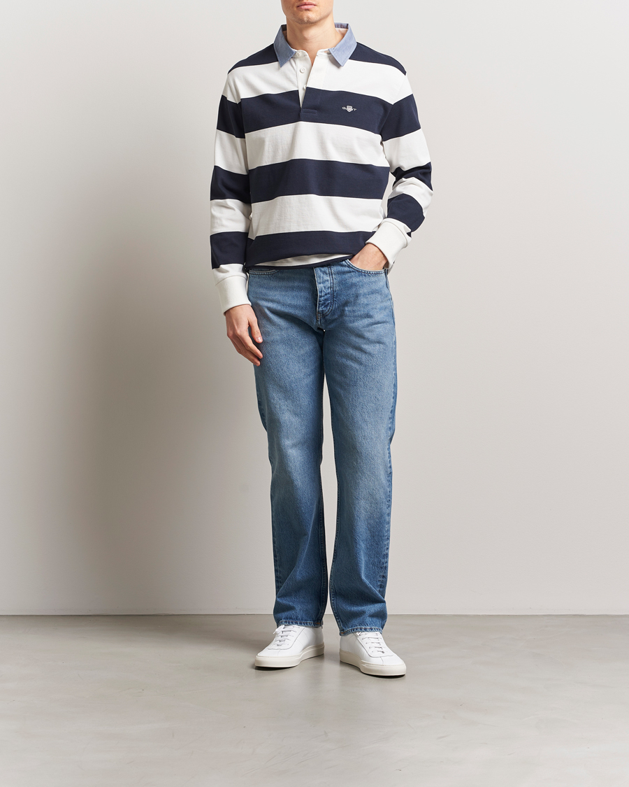 Mies | Puserot | Gant | Chambray Barstriped Rugger Eggshell