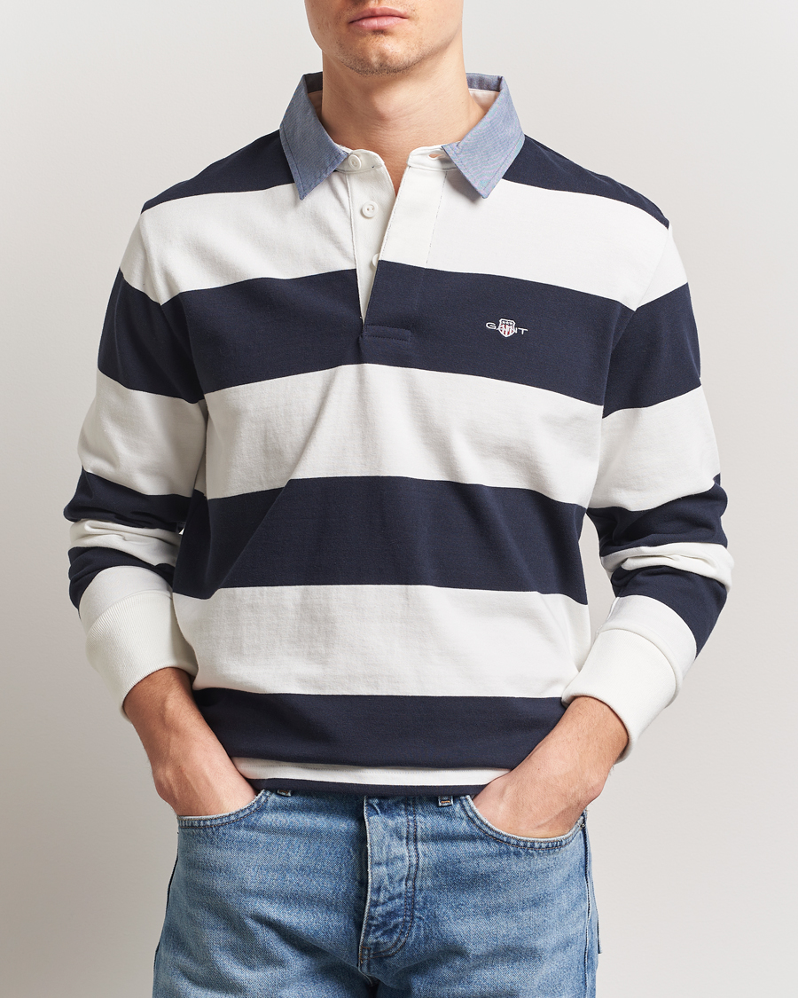 Mies | Puserot | Gant | Chambray Barstriped Rugger Eggshell
