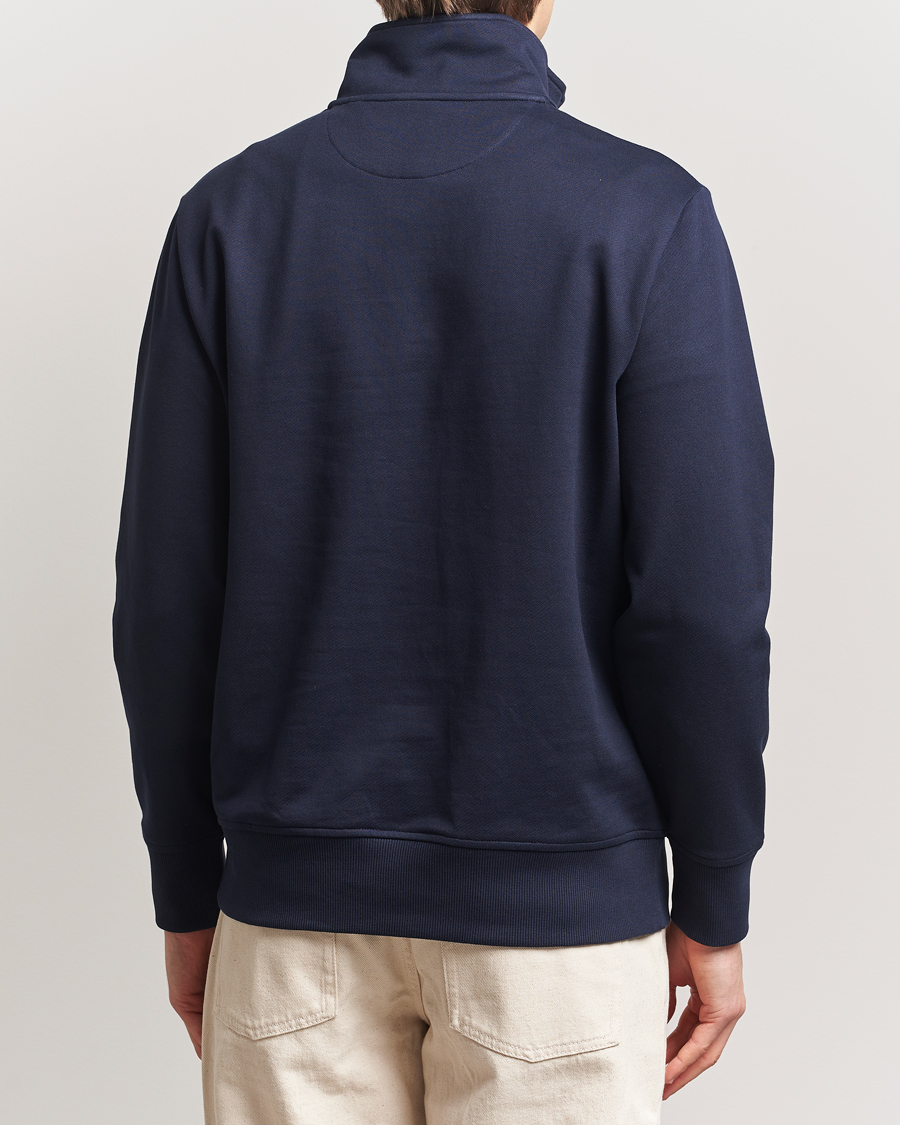 Mies | Puserot | GANT | Script Graphic Half Zip Sweater Evening Blue