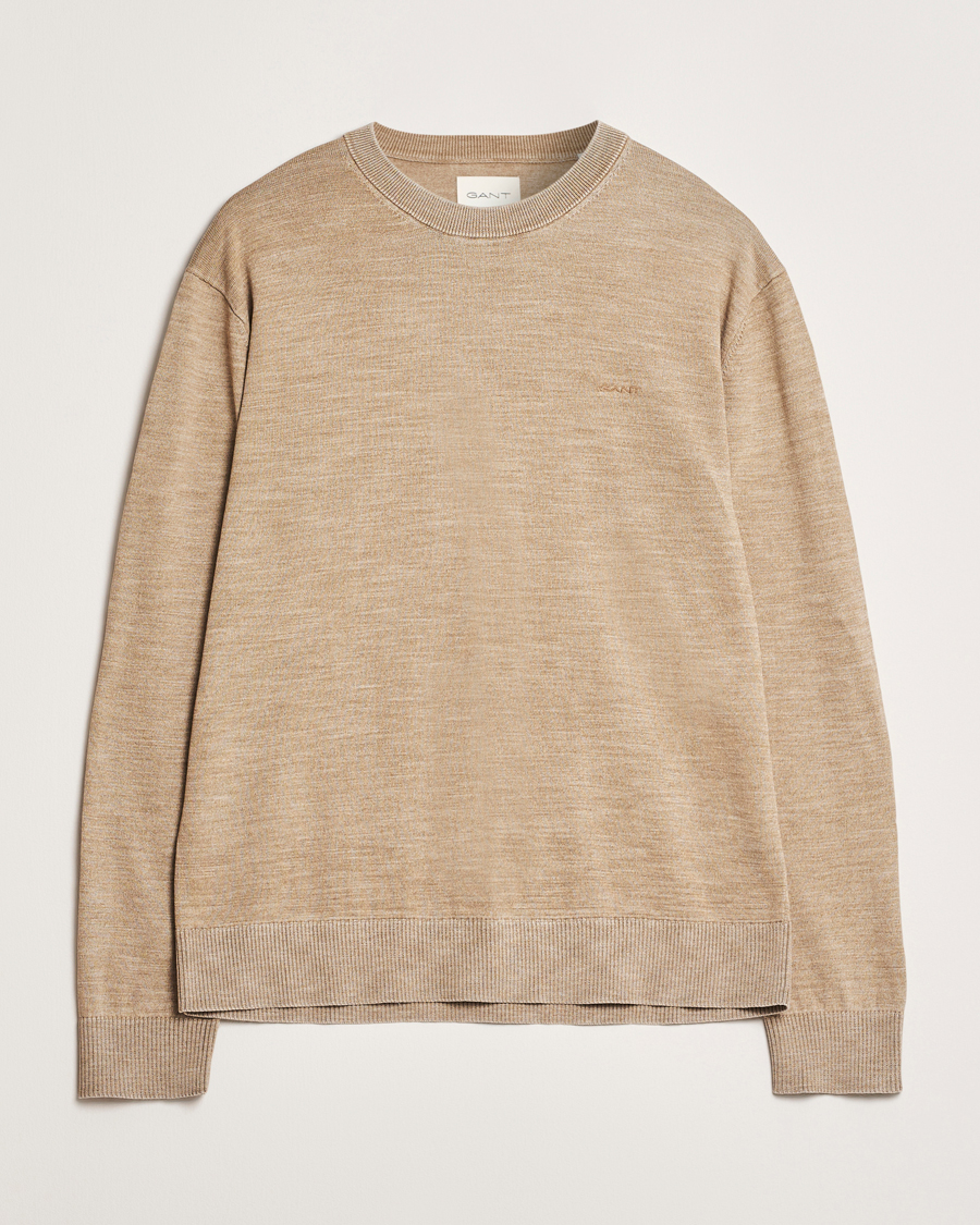 Mies | Puserot | GANT | Sunfaded Crew Neck Sweater Dry Sand