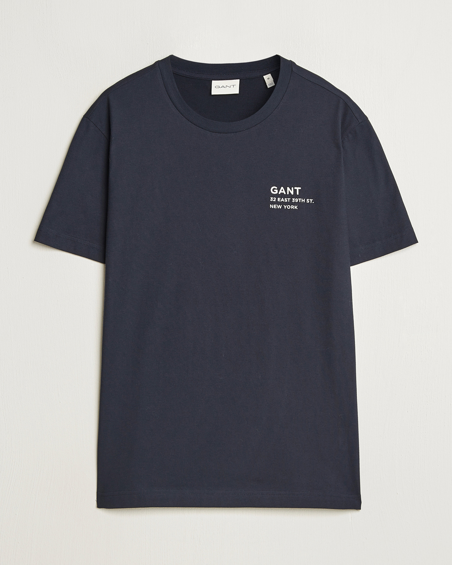 Mies | T-paidat | GANT | Small Graphic Crew Neck T-Shirt Evening Blue